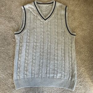 Vintage Grey V Neck Sweater Vest